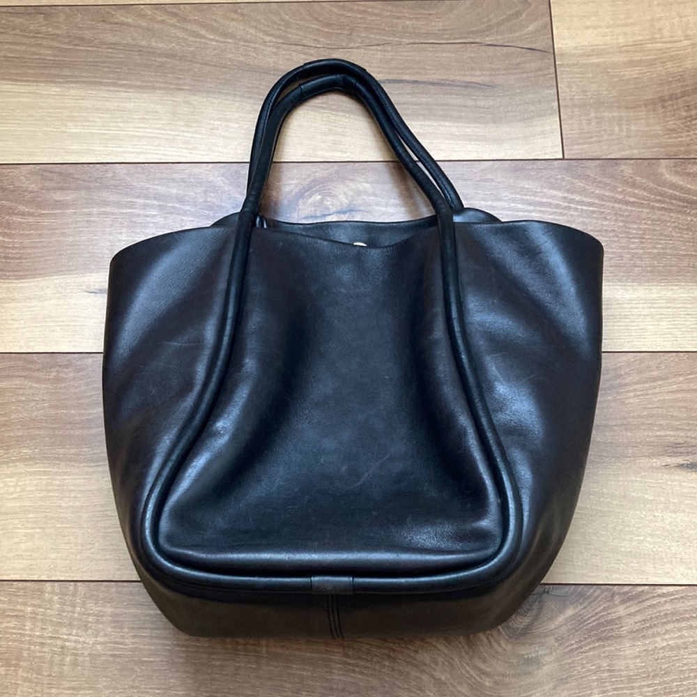 Lalique rare dark brown leather handbag